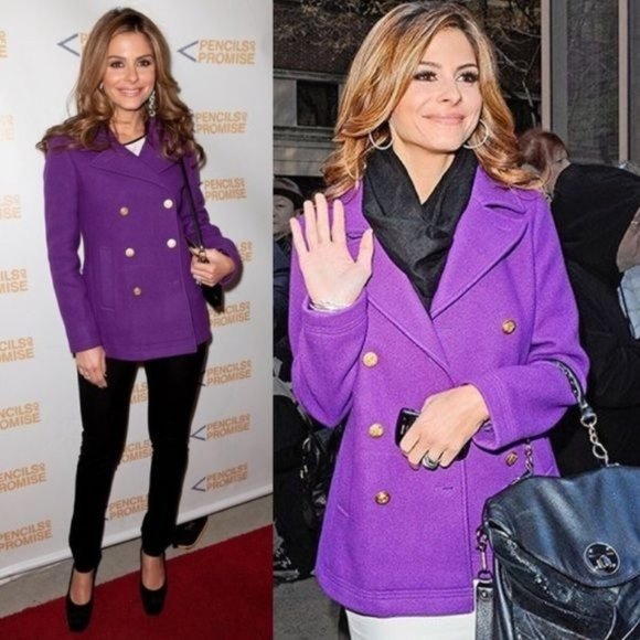 J. Crew Purple Wool Peacoat Classic Dress Coat 4 Small - Picture 2 of 10